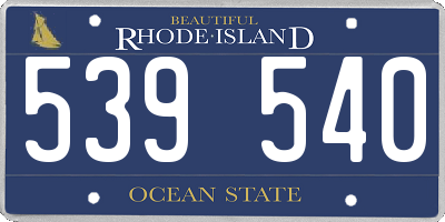 RI license plate 539540