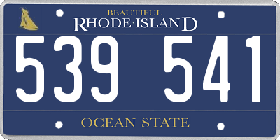 RI license plate 539541