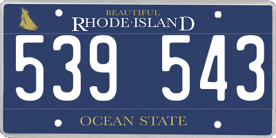 RI license plate 539543