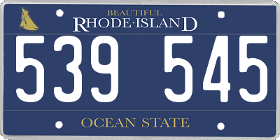 RI license plate 539545