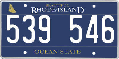 RI license plate 539546