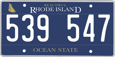 RI license plate 539547
