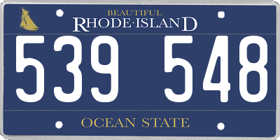 RI license plate 539548
