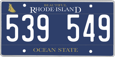 RI license plate 539549
