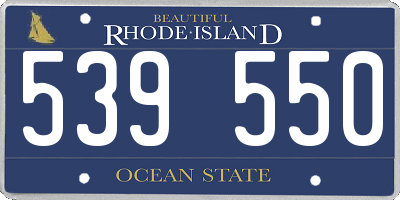 RI license plate 539550