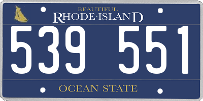 RI license plate 539551