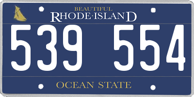 RI license plate 539554