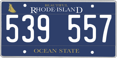RI license plate 539557