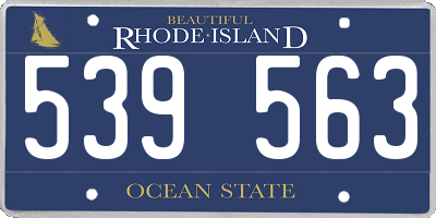 RI license plate 539563