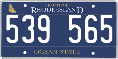 RI license plate 539565