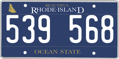 RI license plate 539568
