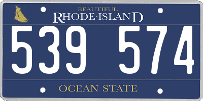 RI license plate 539574