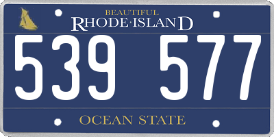 RI license plate 539577