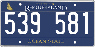 RI license plate 539581