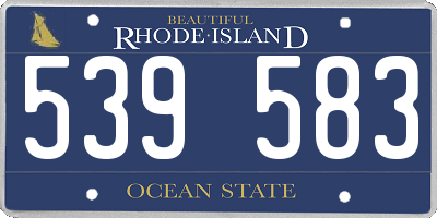 RI license plate 539583