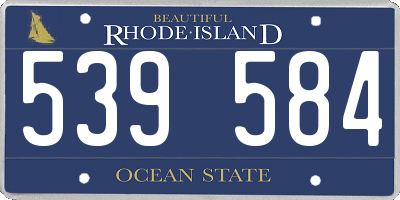 RI license plate 539584