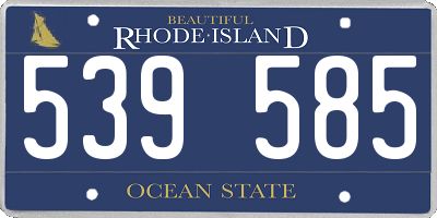 RI license plate 539585
