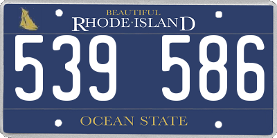 RI license plate 539586