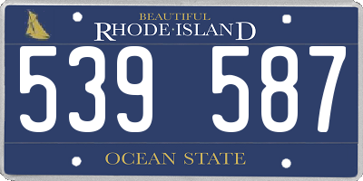 RI license plate 539587