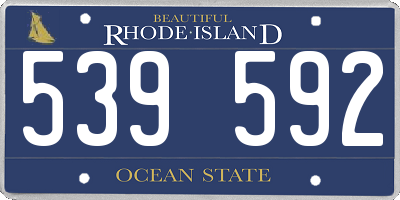 RI license plate 539592