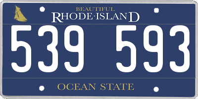 RI license plate 539593