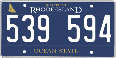 RI license plate 539594