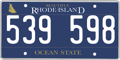 RI license plate 539598