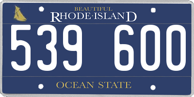 RI license plate 539600