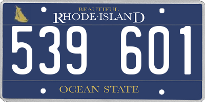 RI license plate 539601