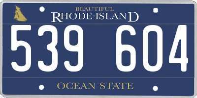 RI license plate 539604