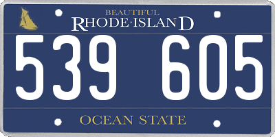 RI license plate 539605