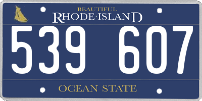 RI license plate 539607
