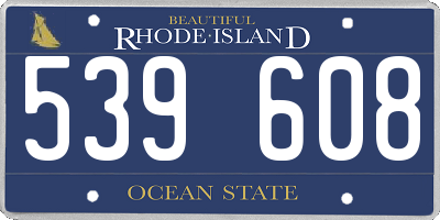 RI license plate 539608
