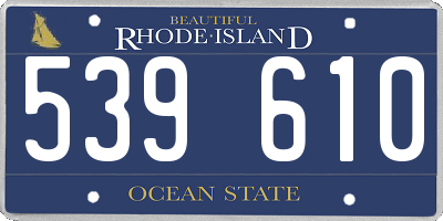 RI license plate 539610