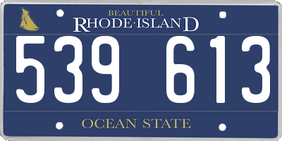 RI license plate 539613