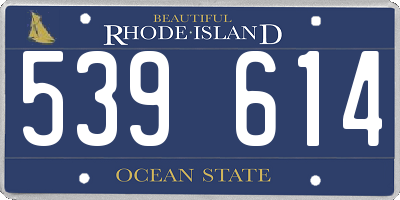 RI license plate 539614