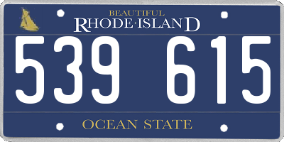 RI license plate 539615