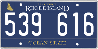 RI license plate 539616
