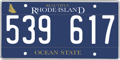 RI license plate 539617