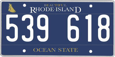 RI license plate 539618