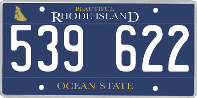 RI license plate 539622