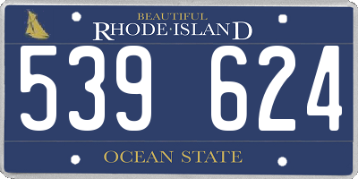 RI license plate 539624