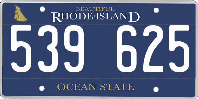 RI license plate 539625
