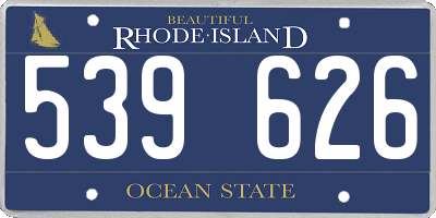 RI license plate 539626