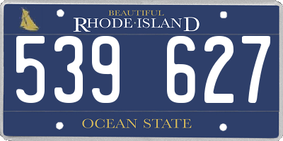 RI license plate 539627