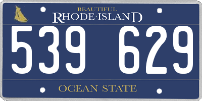 RI license plate 539629