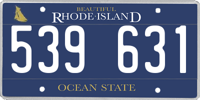 RI license plate 539631