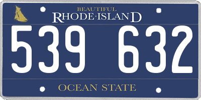 RI license plate 539632
