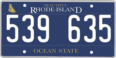 RI license plate 539635
