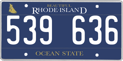 RI license plate 539636
